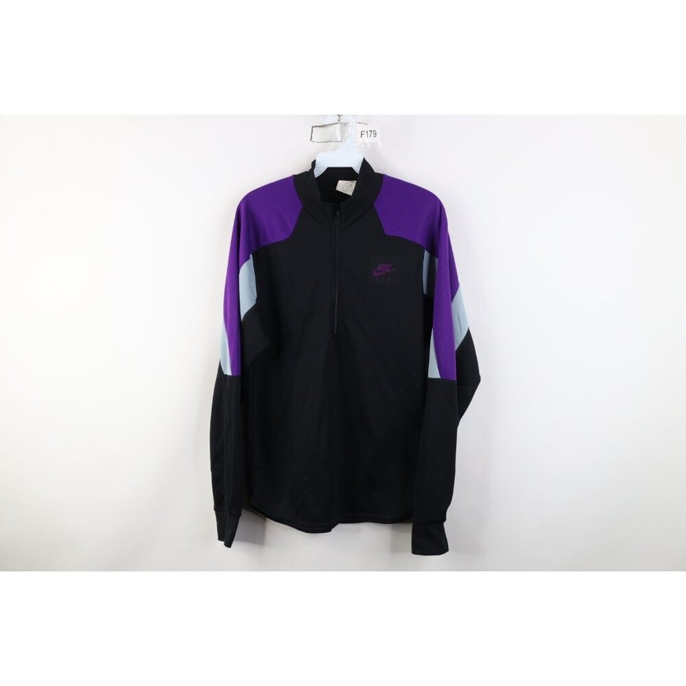 Vtg 80s 90s Nike International Womens M Spell Out 1/4 Half Zip Pullover Jacket